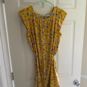 LOFT Yellow Floral Dress